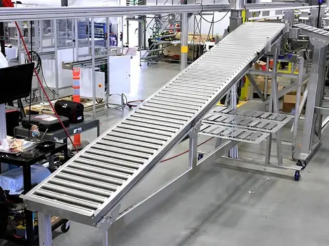 Roller conveyor running through a plant