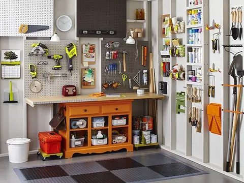 Perforated panel with storage hooks
